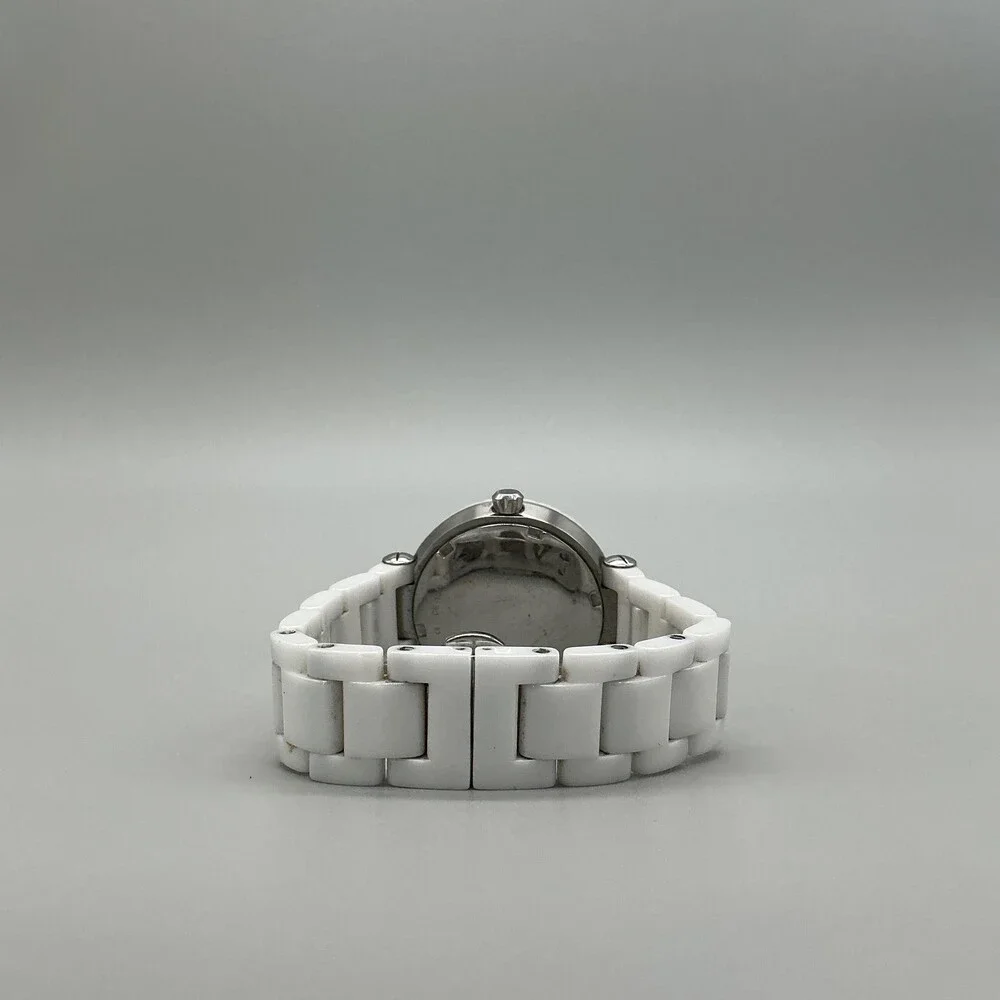 Fossil Allie Womens Watch 34mm White Ceramic Date CE-1030 New Battery 6.5